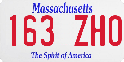 MA license plate 163ZH0