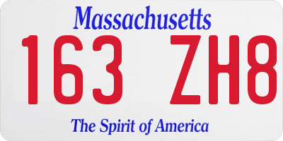 MA license plate 163ZH8