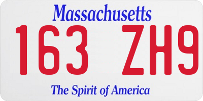 MA license plate 163ZH9