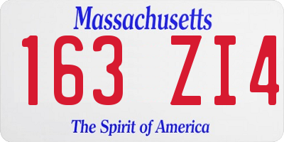 MA license plate 163ZI4
