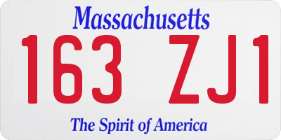 MA license plate 163ZJ1