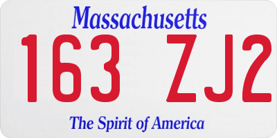MA license plate 163ZJ2