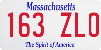 MA license plate 163ZL0