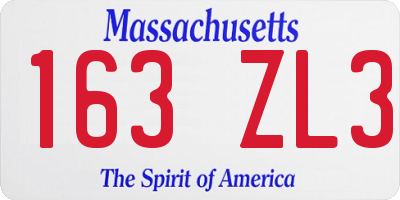 MA license plate 163ZL3