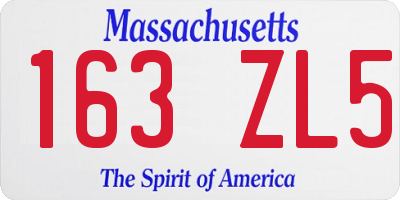 MA license plate 163ZL5