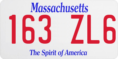 MA license plate 163ZL6