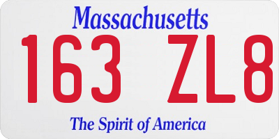 MA license plate 163ZL8