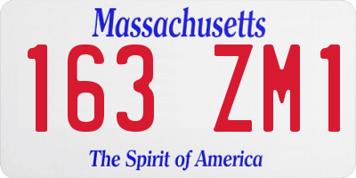 MA license plate 163ZM1