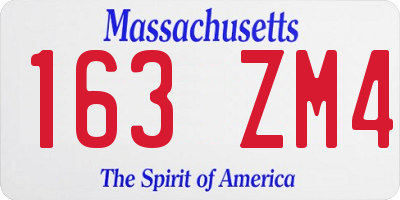 MA license plate 163ZM4