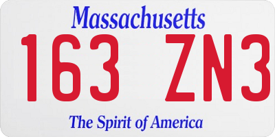 MA license plate 163ZN3