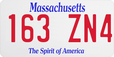 MA license plate 163ZN4