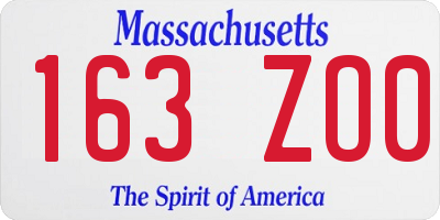 MA license plate 163ZO0