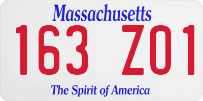 MA license plate 163ZO1