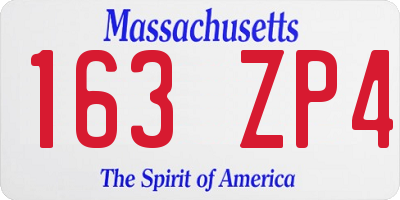 MA license plate 163ZP4