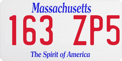 MA license plate 163ZP5