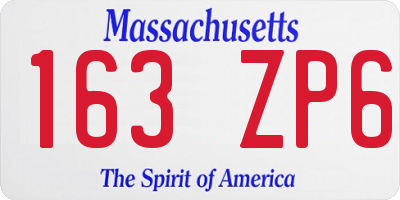 MA license plate 163ZP6