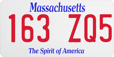 MA license plate 163ZQ5