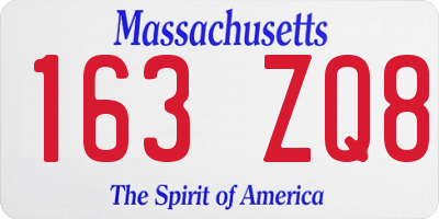 MA license plate 163ZQ8