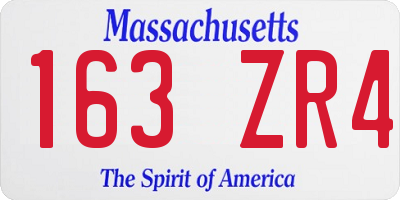 MA license plate 163ZR4