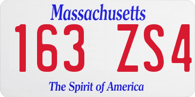 MA license plate 163ZS4
