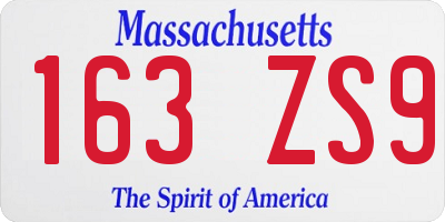 MA license plate 163ZS9