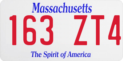 MA license plate 163ZT4