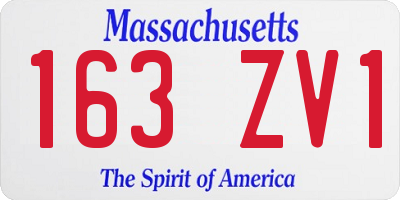 MA license plate 163ZV1