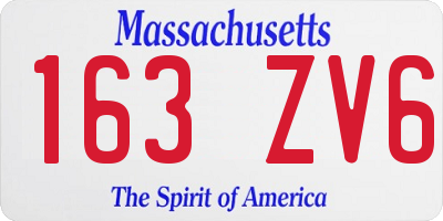 MA license plate 163ZV6