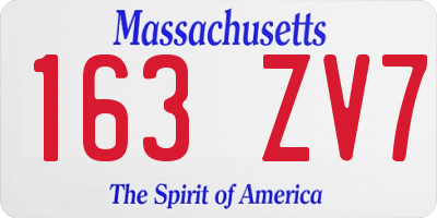 MA license plate 163ZV7