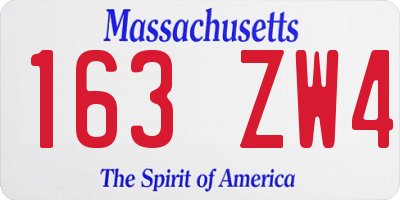 MA license plate 163ZW4