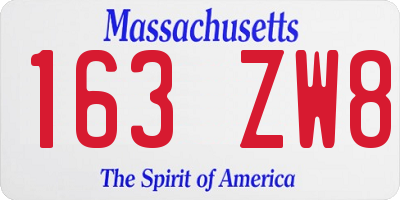 MA license plate 163ZW8