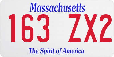 MA license plate 163ZX2