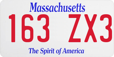 MA license plate 163ZX3