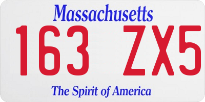 MA license plate 163ZX5
