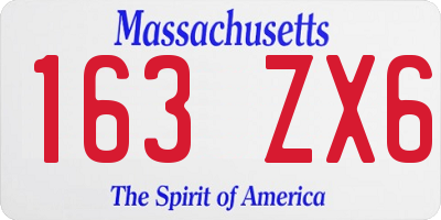 MA license plate 163ZX6