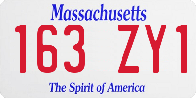 MA license plate 163ZY1