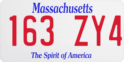 MA license plate 163ZY4