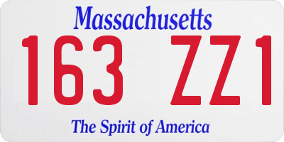 MA license plate 163ZZ1