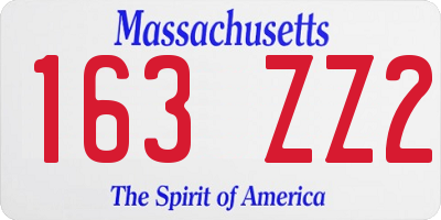 MA license plate 163ZZ2