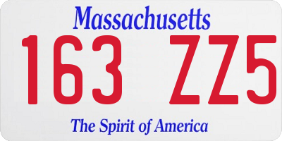 MA license plate 163ZZ5