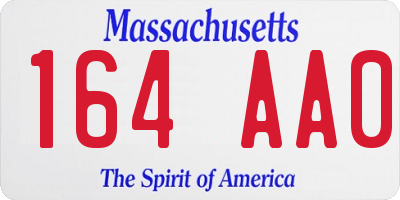 MA license plate 164AA0