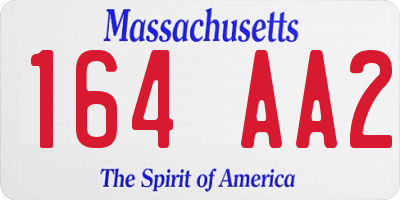 MA license plate 164AA2