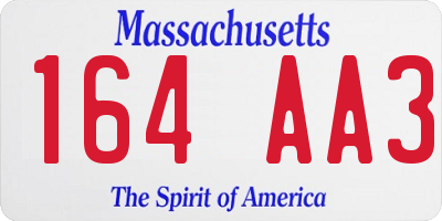 MA license plate 164AA3
