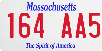 MA license plate 164AA5