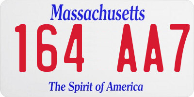 MA license plate 164AA7