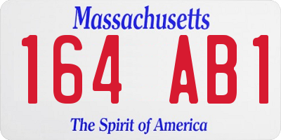 MA license plate 164AB1