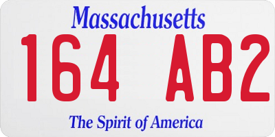 MA license plate 164AB2