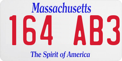 MA license plate 164AB3