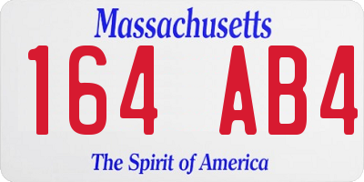 MA license plate 164AB4
