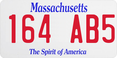 MA license plate 164AB5
